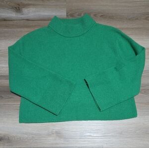 J.Crew Emerald Green Soft Cozy Wide-Sleeve Boho Pull Over Sweater Size L